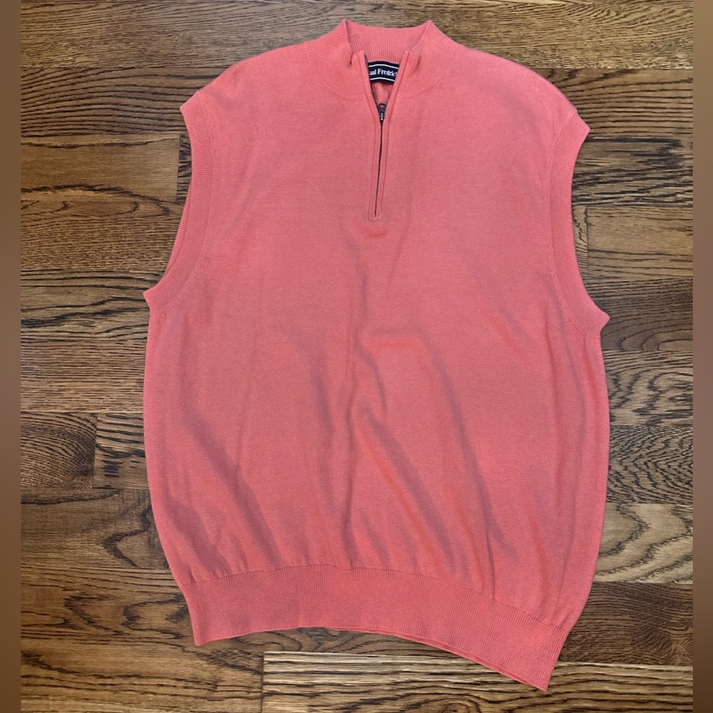 Paul Fredrick Coral Sleeveless Sweater